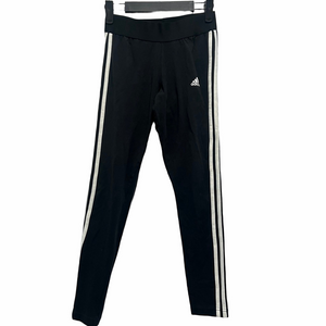 Adidas Women’s Small Leggings – Black with White 3-Stripes Logo Track Pants